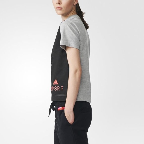 ADIDAS X STELLASPORT 932318 Graphic Print BOXY Tee Shirt Top ( S ) - Picture 2 of 4